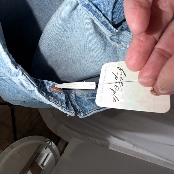 Free People “Travi” Blue Backless Halter Dress Size XL NWT boho denim halter - Picture 10 of 11